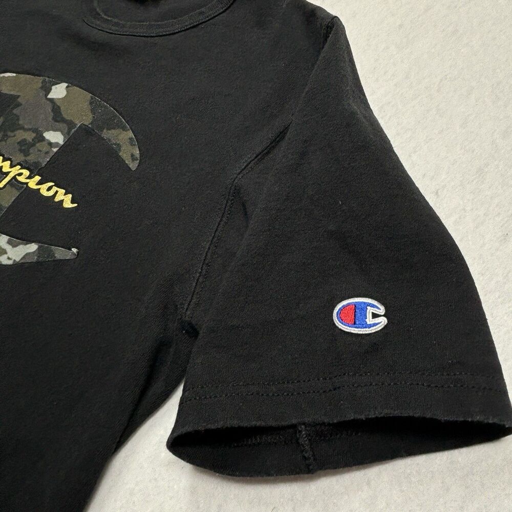 Champion Mens Medium Black Camouflage Logo Short Sleeve Tshirt - Picture 6 of 7